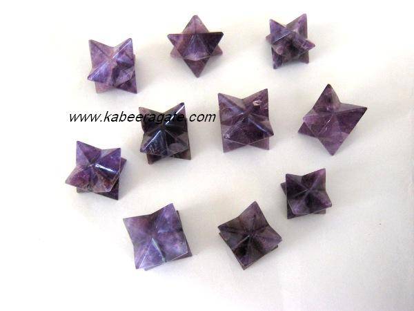 Amethyst Merkaba Stars